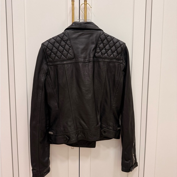 All Saints Conroy Quilted Leather Biker Jacket - Picture 3 of 10